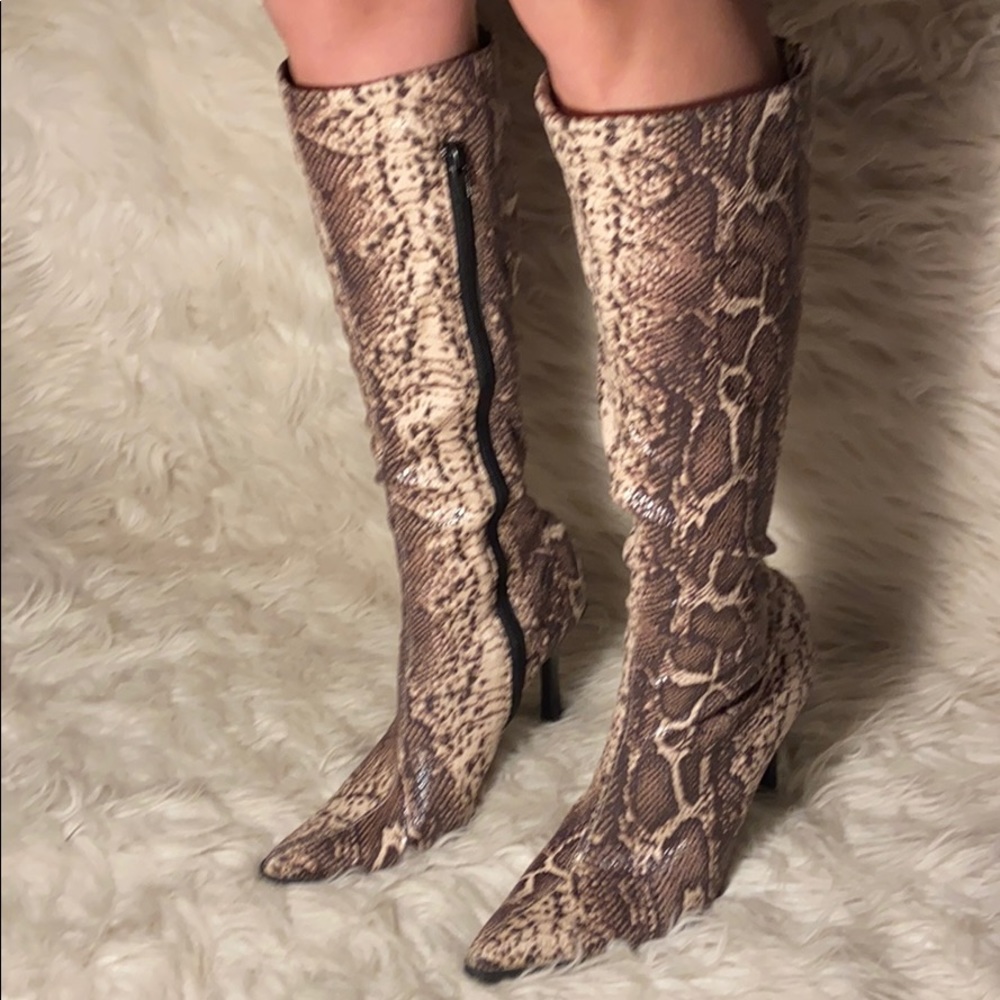 snake Steve Madden knee high boots